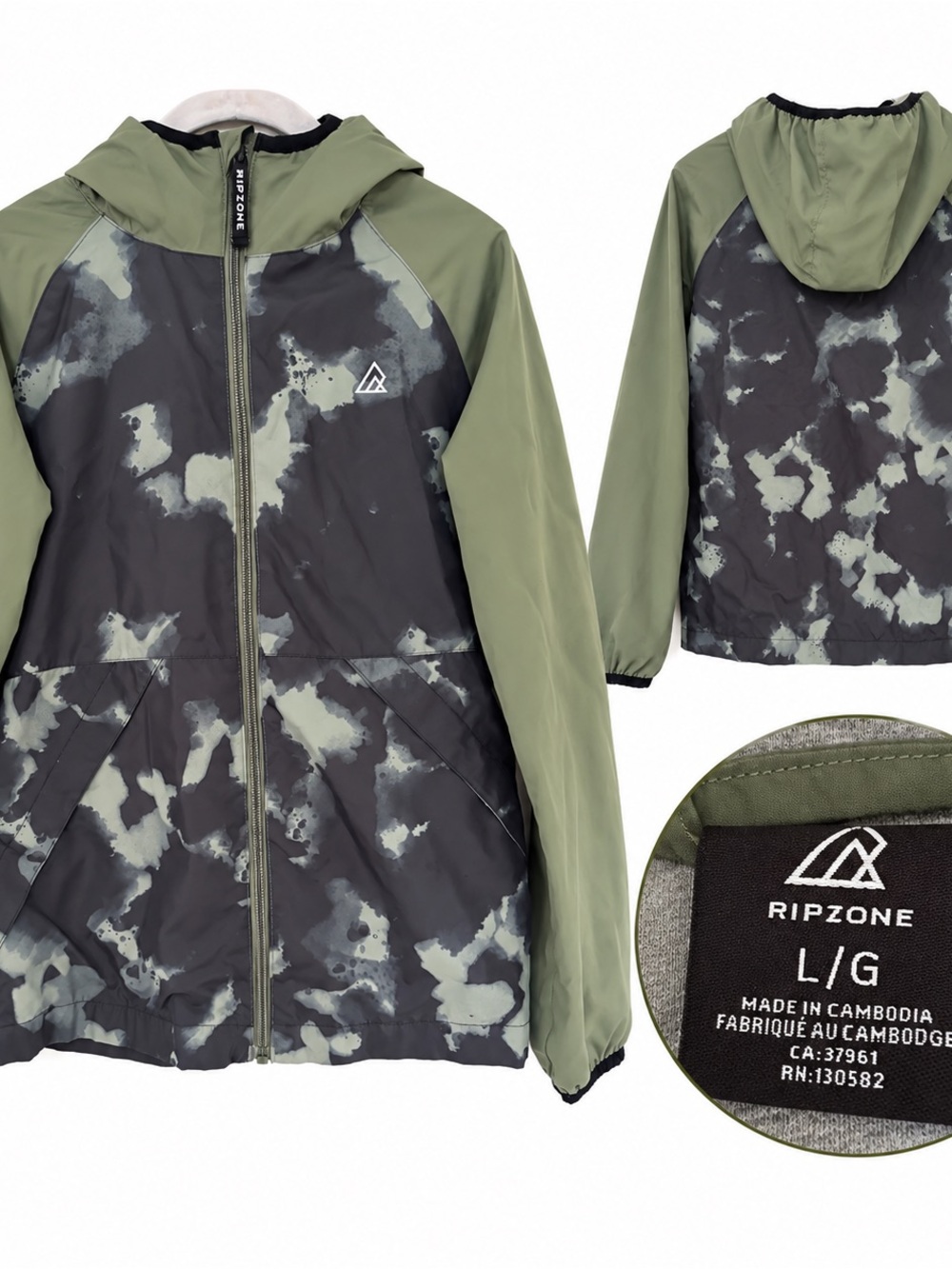 🍃 Ripzone Hooded Lightweight Jacket – Kids Size L/G